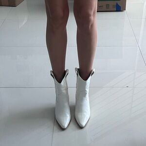 Missguided cowboy boots white